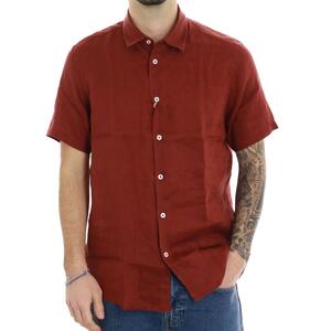 CAMICIA IN LINO MARRONE